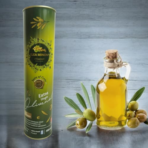 Elea Minon Natives Olivenöl Extra 0,75L | Kaltgepresst aus Kreta | Naturreines griechisches Olivenöl | Premium Qualität | Fruchtig-mild im Metallkanister