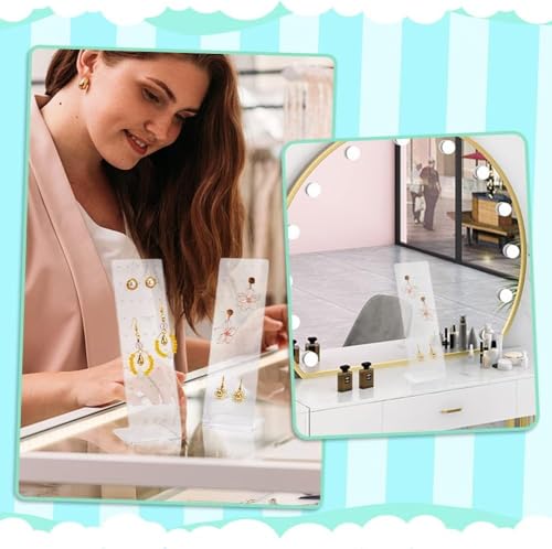 Image of Earrings Holder Acrylic Jewelry Display Rack Stud Earring Organizer for Woman Jewelry (50 Holes transparent Pack of 4)
