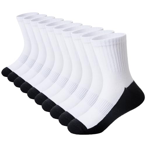 Image of DoSmart Kids Athletic Crew Socks Boys Girls Classics Cotton School Uniform Childs Sports Breathable Casual Socks 10 Pairs