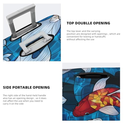 Stained Glass Two Fish Elastic Travel Luggage Covers Dustproof Scratch-Resistant Suitcase Protector Fit 22-24 Inch2