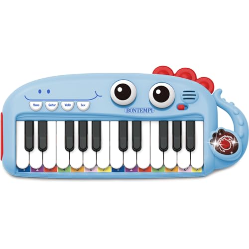 Bontempi | PlayKeys: Teclado de Juguete de 24 Teclas para músicos pequeños, Azul, 300x140x40 mm