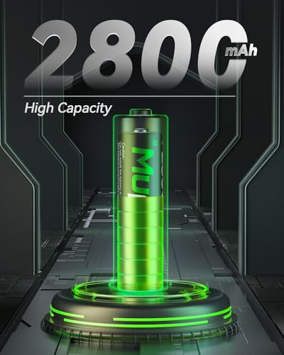 Image of Mupoer Rechargeable AA Batteries 4 Pack, Ni-MH 2800mAh High Capacity 2A Battery, 1.2V Double A Low Self Discharge Batteries