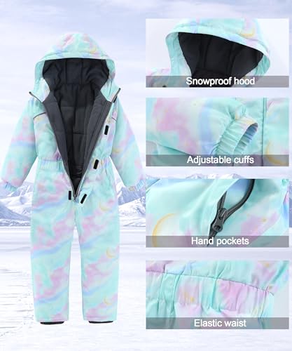 Image of Hiheart Boys Girls One Piece Snowsuit Waterproof Ski Snowboard Coverall