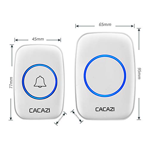 Wireless Doorbell Kit, Plug-In Receiver, Waterproof Push Button With 1000 Feet Operating Range, 5 Volume Levels, 60 Chimes, Led Flash & Cd Sound For Home/Office/Classroom Use (1X1 White) #TOP7