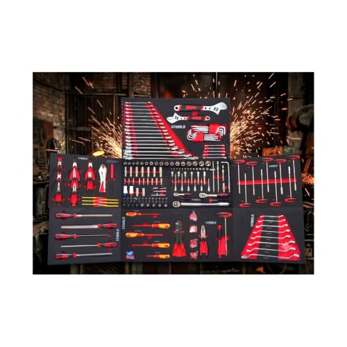 BM TOOLS Etabli Servante d'Atelier Garage Spark Edition Pro, 13 Tiroirs, 471 PCS, 2 étagères Verrouillable, Chariot Outillés – vue 6