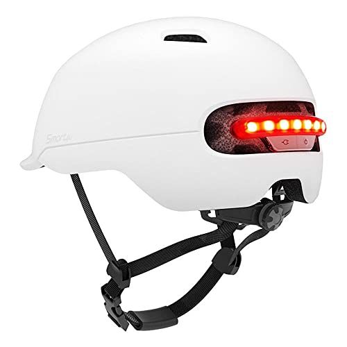 Xiaomi Smart4U SH50 Helmet (Bicycle, Skateboard, Roller Skating, Hoverboard, E-bike) with RED LED, Size L, White EU