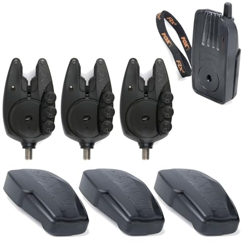 Fox Micron RX+ 3er Bissanzeiger Set - 3 Funkbissanzeiger + 1 Receiver zum Angeln,...