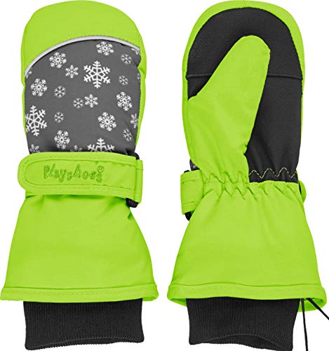Playshoes Guanto, Guanti Invernali Unisex - Bambini E Ragazzi, Fiocchi Di Neve Verdi, 1 (Ca.1-2 Jahre)