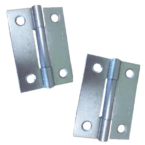 Merriway BH03829 (2 Pcs) Self Colour Steel Butt Hinge, 50 mm (2 inch) - Pack of 2 Pieces