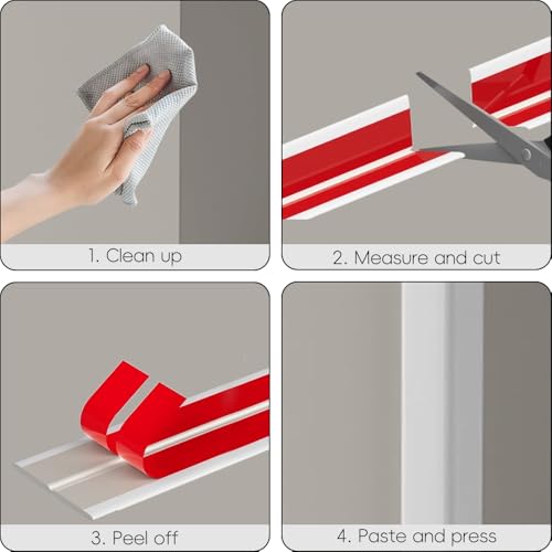 Jyvex Kantenschutz Selbstklebend Weiß, 2cm x 10m Flexible Weichsockelleiste, Türkantenschutz für Zimmertüren, Wasserdichte Rolle, Einfach Schneidbar – Ideal für Türen, Fenster, Wände, Küche, Fliesen