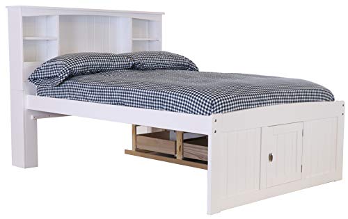 Discovery World Furniture White Full Bookcase Bed With 6 Drawers #TOP1