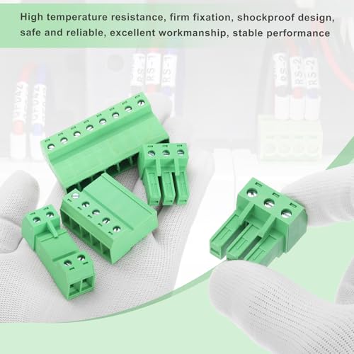Connecteur bornier à vis 3 broches pour circuit imprimé pas 7.62 mm MECCANIXITY vert - 3