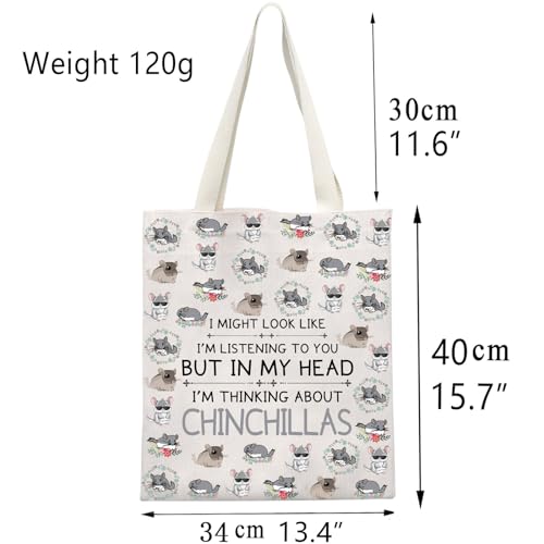 Bolso Tote para amantes de chinchillas miniatura 3