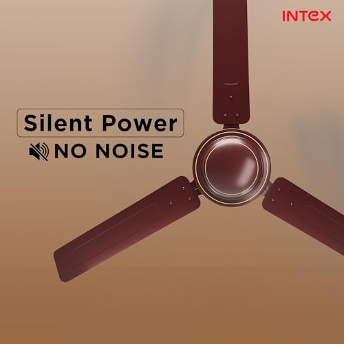 Image of Intex Aero Jet 1200MM Ceiling Fan with High Speed 380 RPM | 210 CMM Air Delivery | Rust Proof Body, Inverter Compatible | Low Noise Operation, 24 Month Warranty (Smoke Brown)