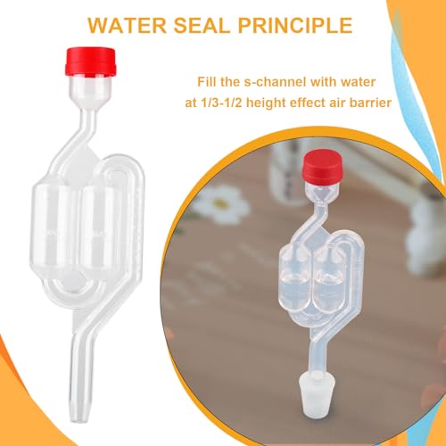 Aubess 4 Stück Gärröhrchen Gärset, Gärröhrchen mit Stopfen und Reinigungsbürste aus Klarem Kunststoff, Gärröhrchen für Weinballon，Reine Saftgärung, Bierbrauen, Wein, Sauerkraut, Kimchi