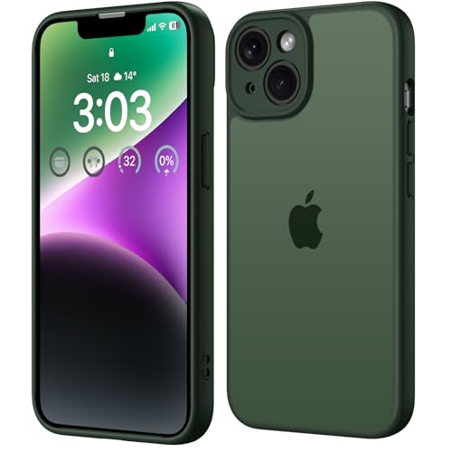 ORDA für iPhone 14 Hülle 6,1 Zoll, Vollständiger Kameraschutz Stoßfest Kratzfest Transluzente Rückseite Schutzhülle, Ant...