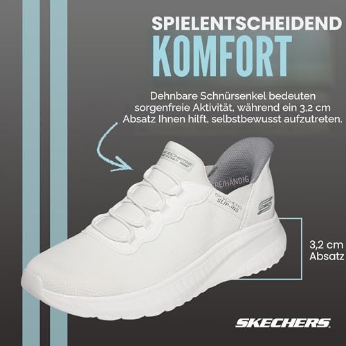Skechers Herren Hands-Free Slip-In Bobs Squad Chaos Daily Hype Sneaker, Off White Knit, 42.5 EU – Ansicht 2
