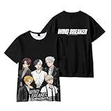 Merch Wind Breaker - Camiseta de manga corta para hombre y mujer, diseño de anime 3D, Negro, M