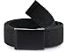 Produktbild Ladeheid Herren Gürtel Stoffgürtel P10(Schwarz-Schwarz, 120 cm (Gesamtlänge 130 cm))