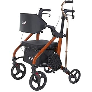 Lifestyle Mobility Aids Deluxe Translators - 2 in 1 Rollator Transport Chairs (Amber Sunrise)