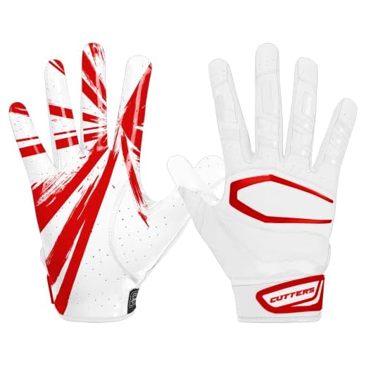 CUTTERS, Rev Pro 3.0 Receiver Gloves, White/Red Burst, Large