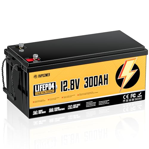 Rvpozwer 12V 300Ah LiFePO4 Battery, Built-in 200A...