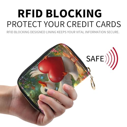 Love Dove Heart Wings Romantic Womens Wallet Zip Around RFID Blocking Card Holder Cute Animal Coin Change Purse with Zipper2