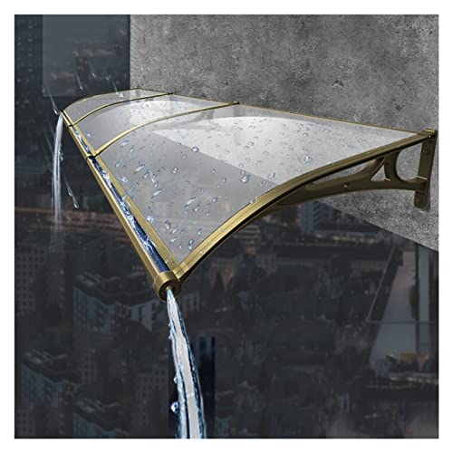 YUMEIGE Vordach für Haustür Überdachung Türvordach, Draussen Veranda Polycarbonat Haustürvordach UV-Regenschutz Veranda Unterschlupf Überdachungen mit Ablaufbecken Cover