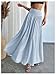 Milumia Women's Pleated Flowy Long Skirts High Waist Maxi Skirt with Pocket Light Blue X-Small