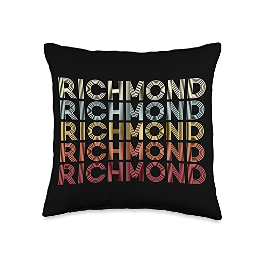 Richmond VA Retro Vintage Text Throw Pillow