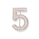 Brooches Letter 5 Full Crystal Rhinestone Cc Brooch Pins For Women Party Flower Number Brooches Jewelry