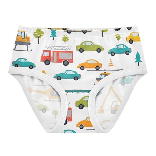 Cotton Girls Underwear Toddlers Colorful Cartoon Vehicles Cars White Panties for Girl Flower Briefs Underpants 2t