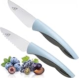 Kindermesser 2-teiliges Küchenmesser-Set zum Schneiden Krokodil Blau grau, Edelstahl, Perfekte Geschenke für Weinachten Geburtstag, Kinder Messer
