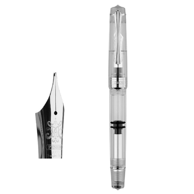 Stylo plume à piston XMKT transparent, écriture quotidienne sur carnet de notes