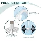 Wvxilyr Kabel USB C 10 m do bezprzewodowej kamery zewnętrznej Xiaomi Mi 1080p i Mi Camera 2K, kabel szybkiego ładowania do kamer bezpieczeństwa z 10 klipsami do łatwej instalacji