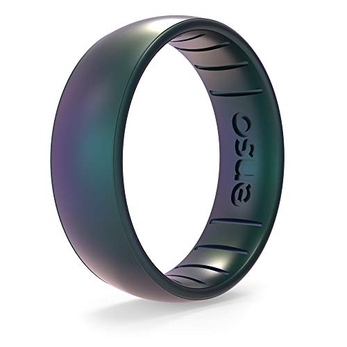 Enso Rings Classic Legend - Ultra Comfortable, Breathable Silicone Wedding Ring - Men's & Women's (Mermaid, 10)