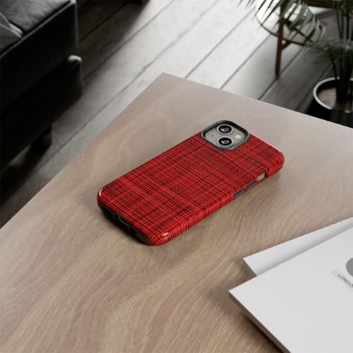 Coque iPhone 14 écossais rouge rigide pour éviter les rayures