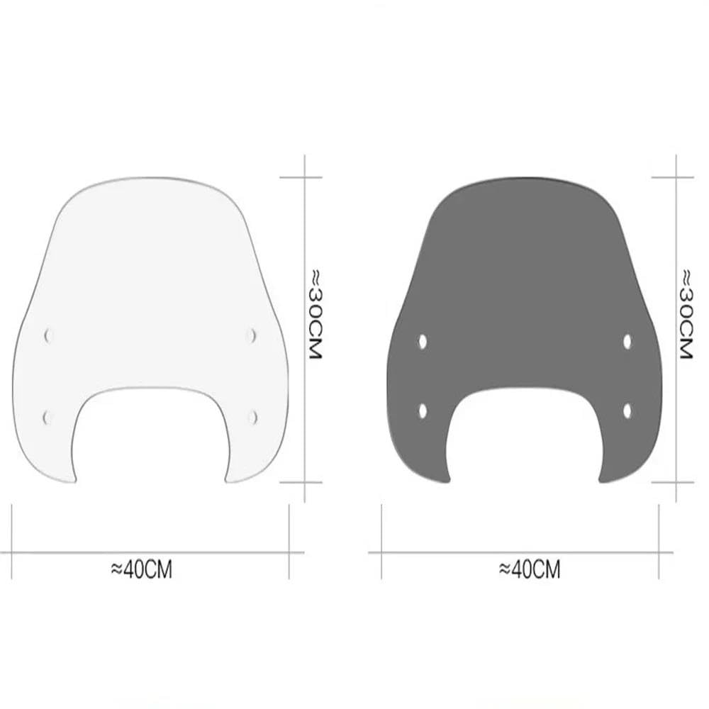 Dla SYM Fiddle5 Fiddle150 Szyba Przednia Motocykla Modyfikowana Przedłużenie szyby motocykla(A 23cm Without bracket)