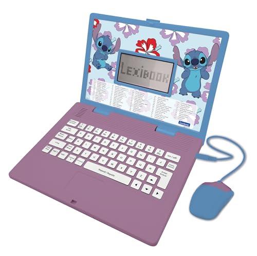 Lexibook - Disney Stitch - Bilingual English/Spanish Educational Laptop, 124 Language Activities, Writing, Maths, Logic, Music and Games, Boys and...