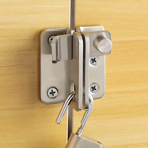 Alise Flip Latch Heavy Duty Hasp Safety Door Lock Gate Latches For Double Door Window Barn Closet Drawer Cabinet Garage,Stainless Steel Brushed Nickel #TOP4