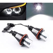 2Pcs 5W White LED Angel Eyes Halo Ring Marker lights Bulb Error Free Compatible with BMW 5 6 7 Series E39 E60 E63 E64 E65 E66 E83 M5 X3 X5 E53