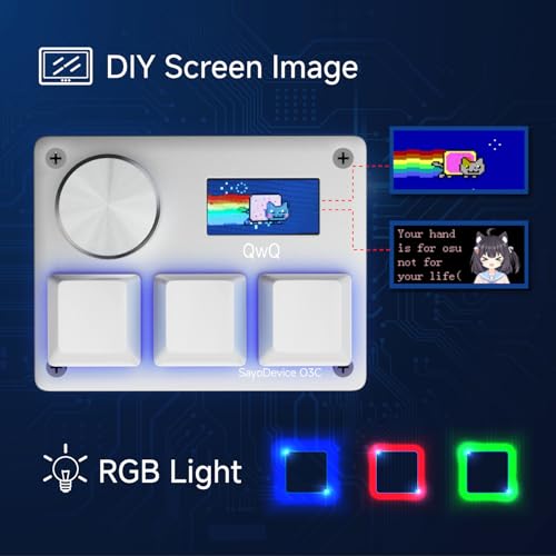SAYODEVICE O3C Rapid Trigger Hall Effect Keyboard Suitable for OSU and Geometry Dash Rhythm Game Macro Keypad with Magnetic Linear Switches (Silvery, Gateron KS-20 White Switch) by SAYODEVICE - Image 5