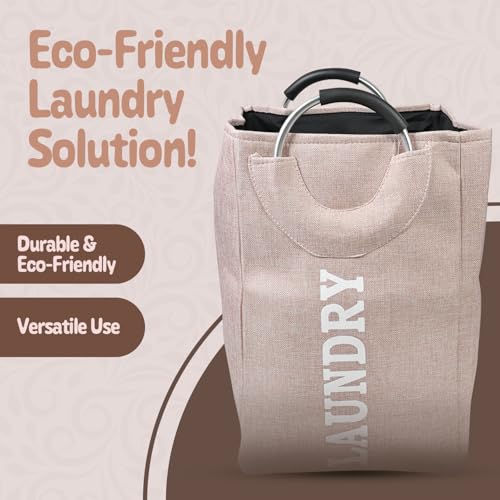 Image of KYLO Efficient Laundry Bag| No Fuss Laundry Bag| Superior Steel Handles| Rubber Covering to Support Fingers| Multiple Colors - Goes Well With The Decor - 82 L, Pink