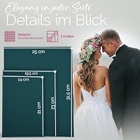 Hochzeitideal Stammbuch 'Serie 311' A5 türkis | Handgefertigt aus Buchbinderleinen 23x19,5 cm | 4-Ring-Mechanik mit 3 Klarsichthüllen | personalisierbar | inkl. Einleger & Erinnerungsseiten – Ansicht 4
