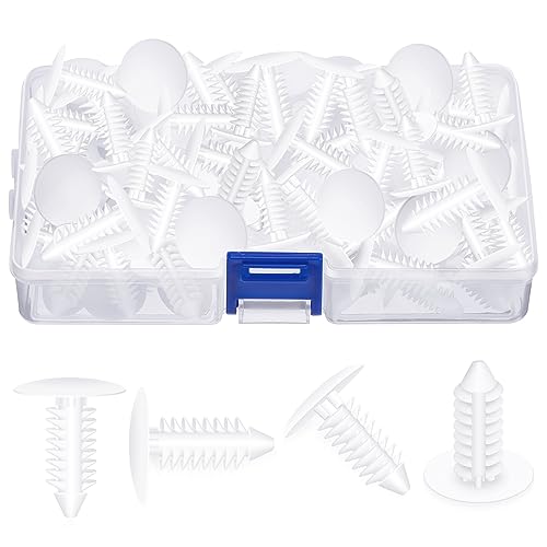 100 Pieces Patio Strapping Rivets Fasteners 3/4" Length Medium Multi Gauge Rivet for Patio Lawn Chair Webbing Repair Strap for Outdoor Furniture Lounge 1/4 Inch Hole (White)