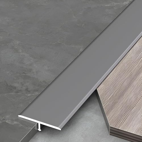 Tira de transición de aluminio resistente a arañazos con acabado gris mate 2