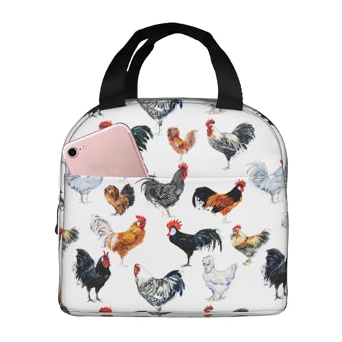 Chick Fil a Box Lunch Cost: Affordable Insulated Lunch Bags for Kids 8 Eitqtbea Chicken Print Lunch Bag Lunch Box, Insulated Lunch Bag Cooler Tote Box for Women Adult