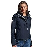 Eclipse Navy / Ecru Superdry Pop Zip Hood Arctic Windcheater Jacket XS