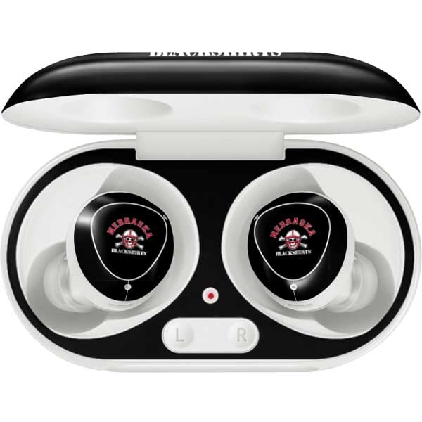 Skinit Decal Audio Skin Compatible with Samsung Galaxy Buds+ - Officially Licensed College Nebraska Blackshirts Design