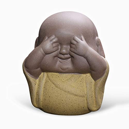 CLISPEED Mini Estátua de Buda de Cerâmica Monge Chá Pet Estatueta de Buda Em Miniatura Estatuetas de